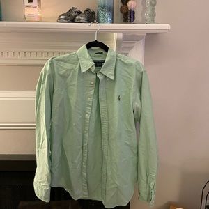 Ralph Lauren green classic fit button down, size 14